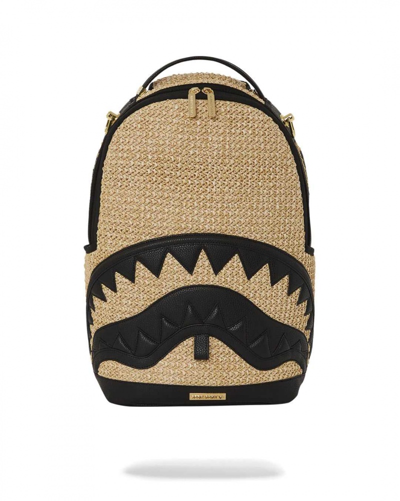 Sprayground Backpack RAFFIA SHARK BACKPACK Beige | VRZCD6490