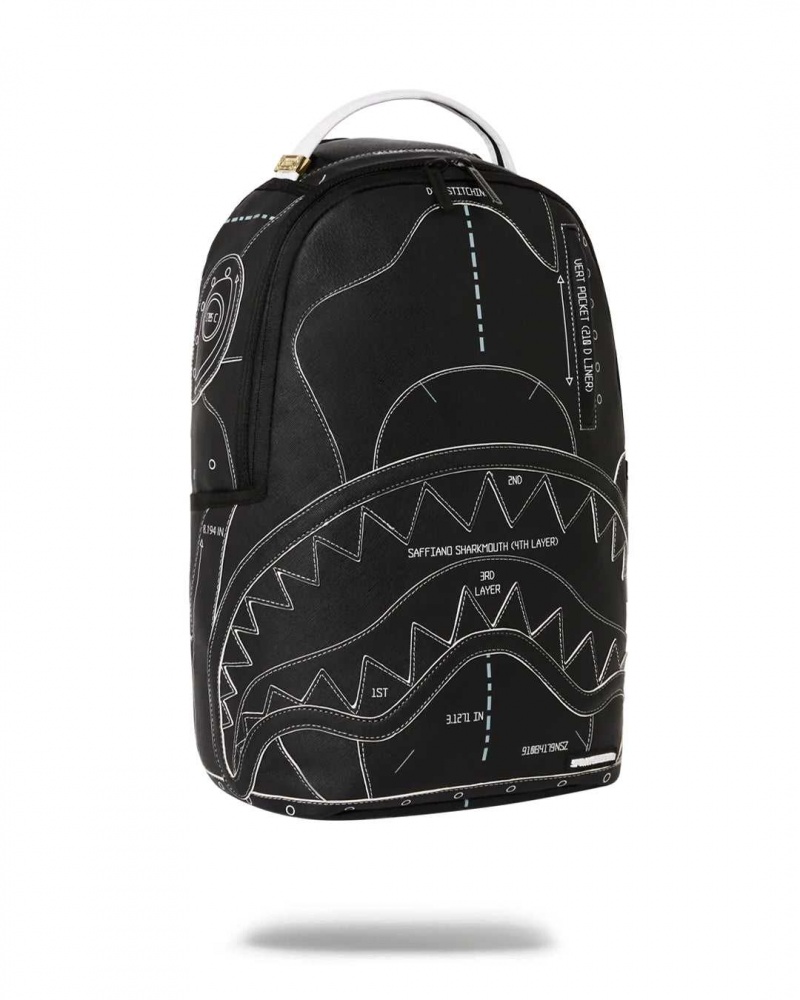 Sprayground Backpack REVERSE TECHNICAL CUT AND SEW DLX BACKPACK Black | ZCHJG4570