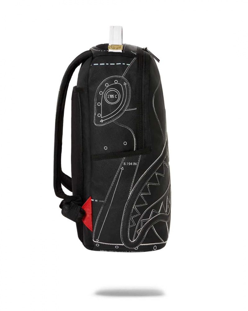 Sprayground Backpack REVERSE TECHNICAL CUT AND SEW DLX BACKPACK Black | ZCHJG4570