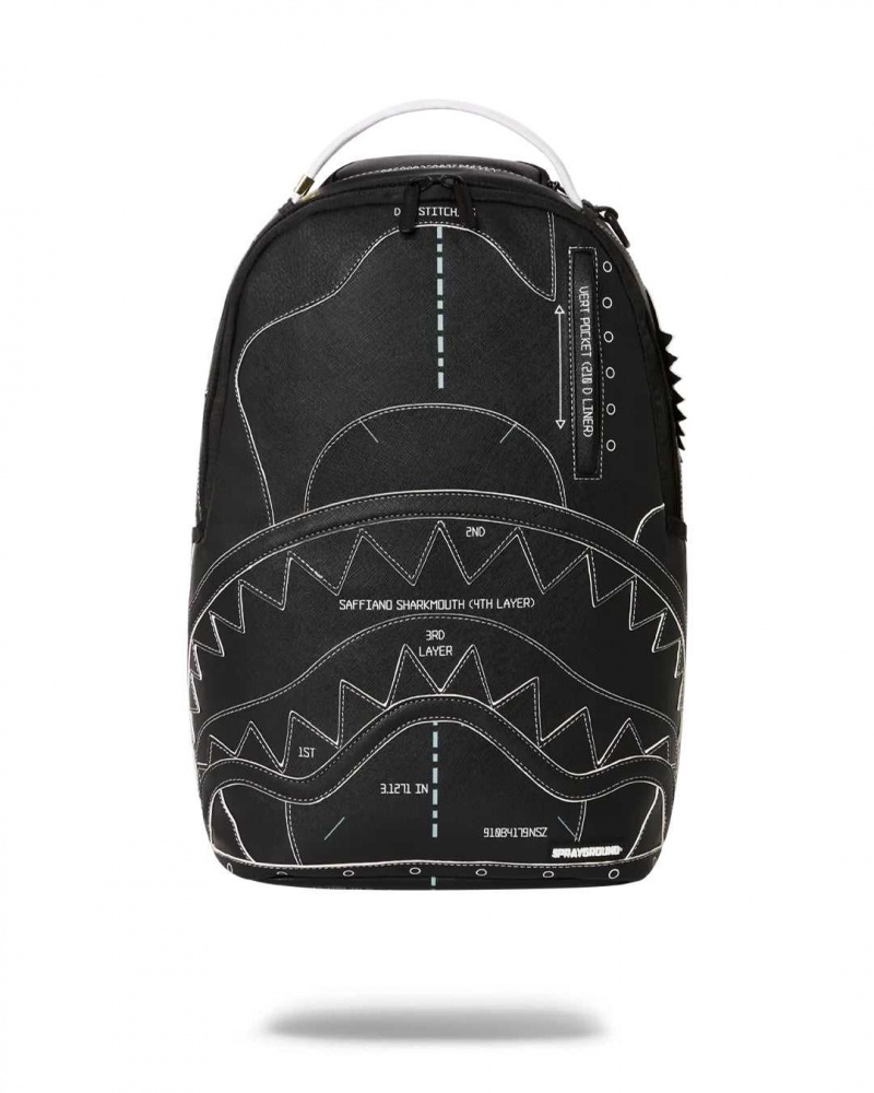 Sprayground Backpack REVERSE TECHNICAL CUT AND SEW DLX BACKPACK Black | ZCHJG4570