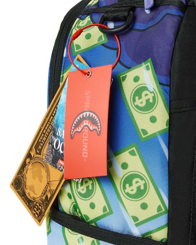 Sprayground Backpack RICHIE RICH MAKIN IT RAIN BACKPACK Blue | AUFHK9745