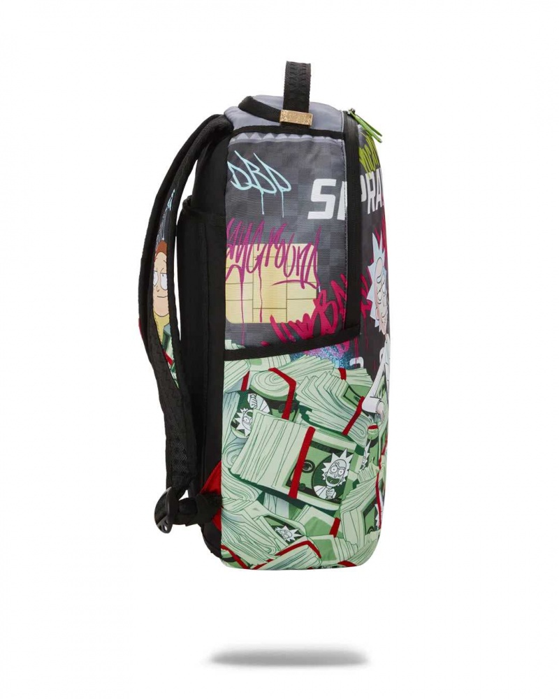 Sprayground Backpack RICK AND MORTY GRAFITTI MONEY DLXR BACKPACK Green | PAKJR9067