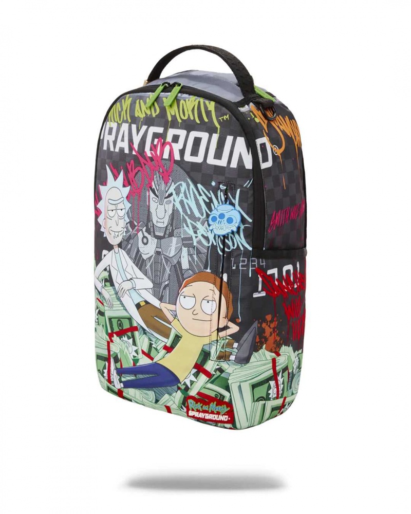 Sprayground Backpack RICK AND MORTY GRAFITTI MONEY DLXR BACKPACK Green | PAKJR9067