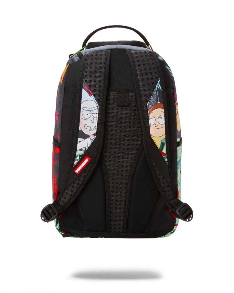 Sprayground Backpack RICK AND MORTY GRAFITTI MONEY DLXR BACKPACK Green | PAKJR9067