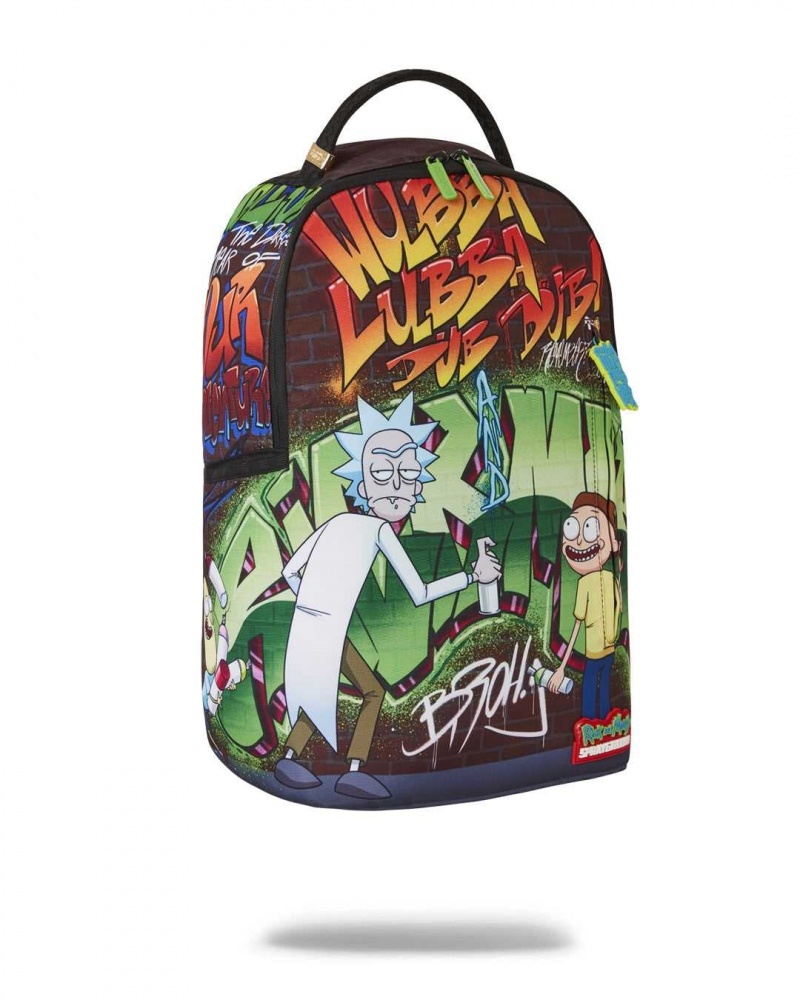 Sprayground Backpack RICK AND MORTY GRAFFITI DLXR BACKPACK Brown | JRTIV3460