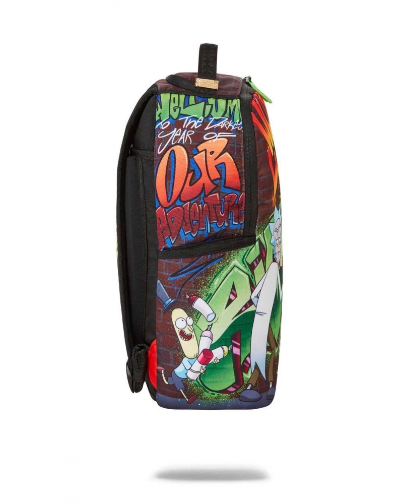 Sprayground Backpack RICK AND MORTY GRAFFITI DLXR BACKPACK Brown | JRTIV3460