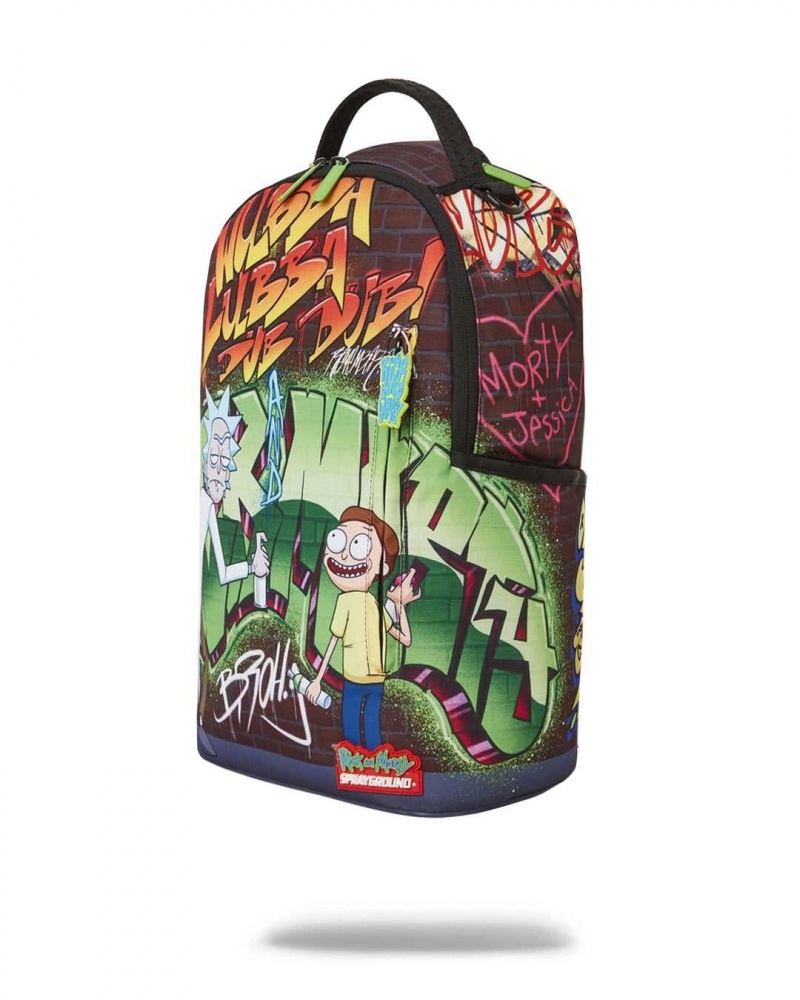 Sprayground Backpack RICK AND MORTY GRAFFITI DLXR BACKPACK Brown | JRTIV3460