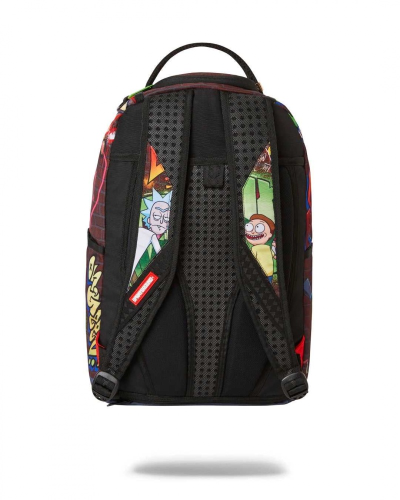 Sprayground Backpack RICK AND MORTY GRAFFITI DLXR BACKPACK Brown | JRTIV3460