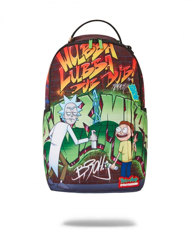 Sprayground Backpack RICK AND MORTY GRAFFITI DLXR BACKPACK Brown | JRTIV3460