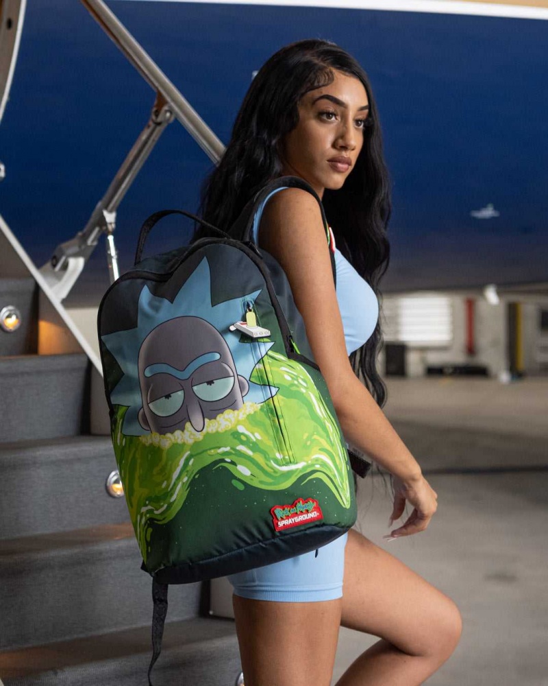 Sprayground Backpack RICK AND MORTY PORTAL SM DLXR BACKPACK Green | WOMDJ2536