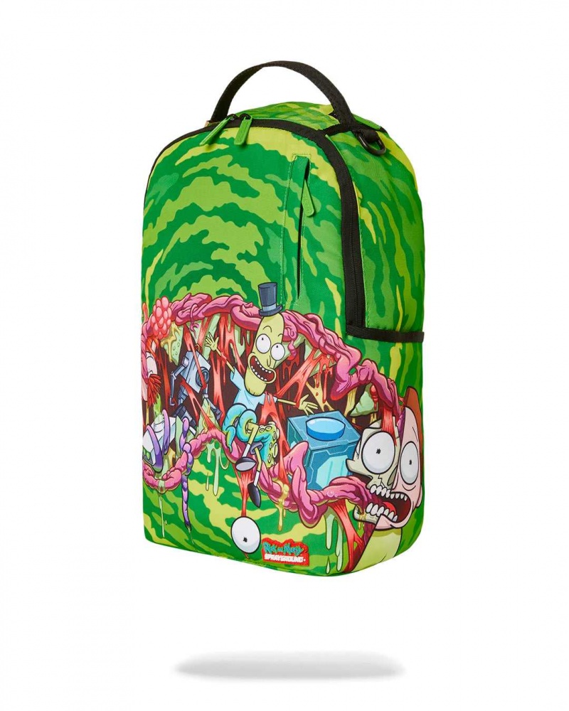 Sprayground Backpack RICK MORTY SPLIT GUTS SHARKMOUTH BACKPACK Green | JNPYQ0438