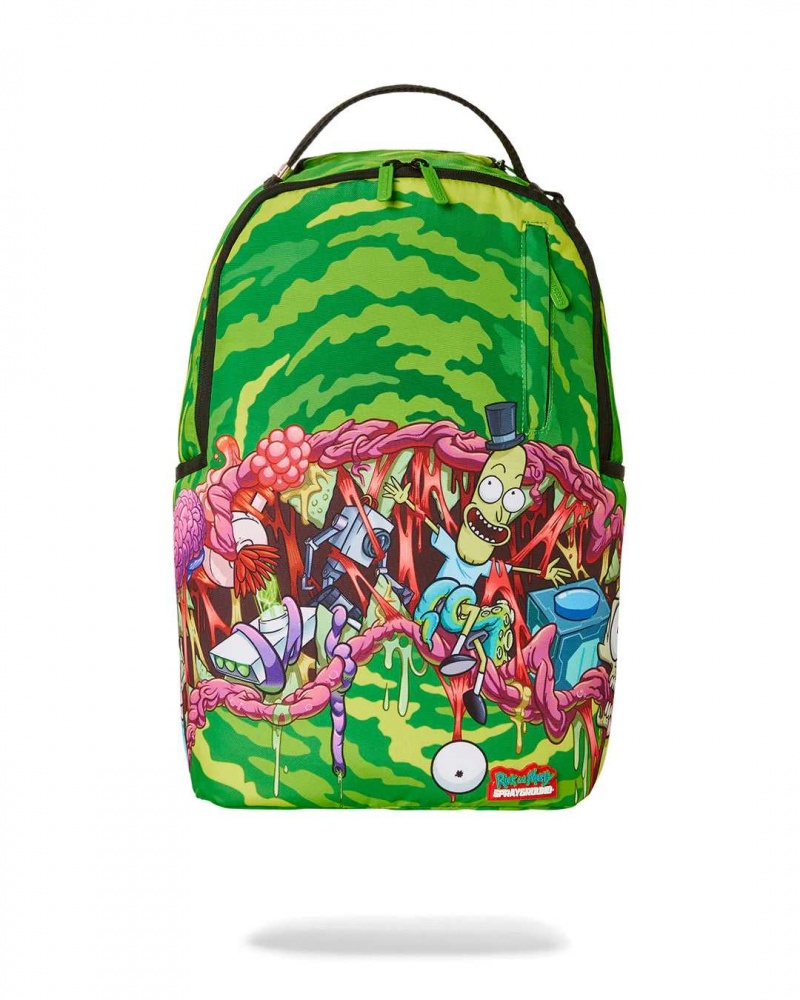 Sprayground Backpack RICK MORTY SPLIT GUTS SHARKMOUTH BACKPACK Green | JNPYQ0438