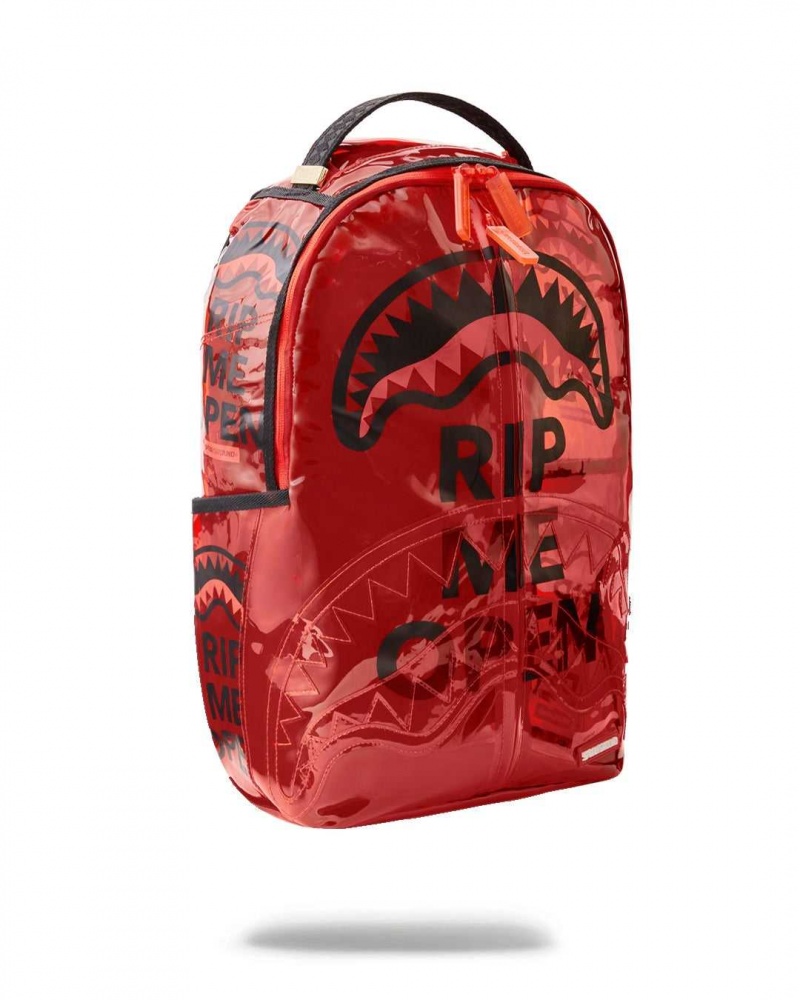 Sprayground Backpack RIP ME OPEN BACKPACK (TRANSPARENT) Red / Red | JQHUY5093