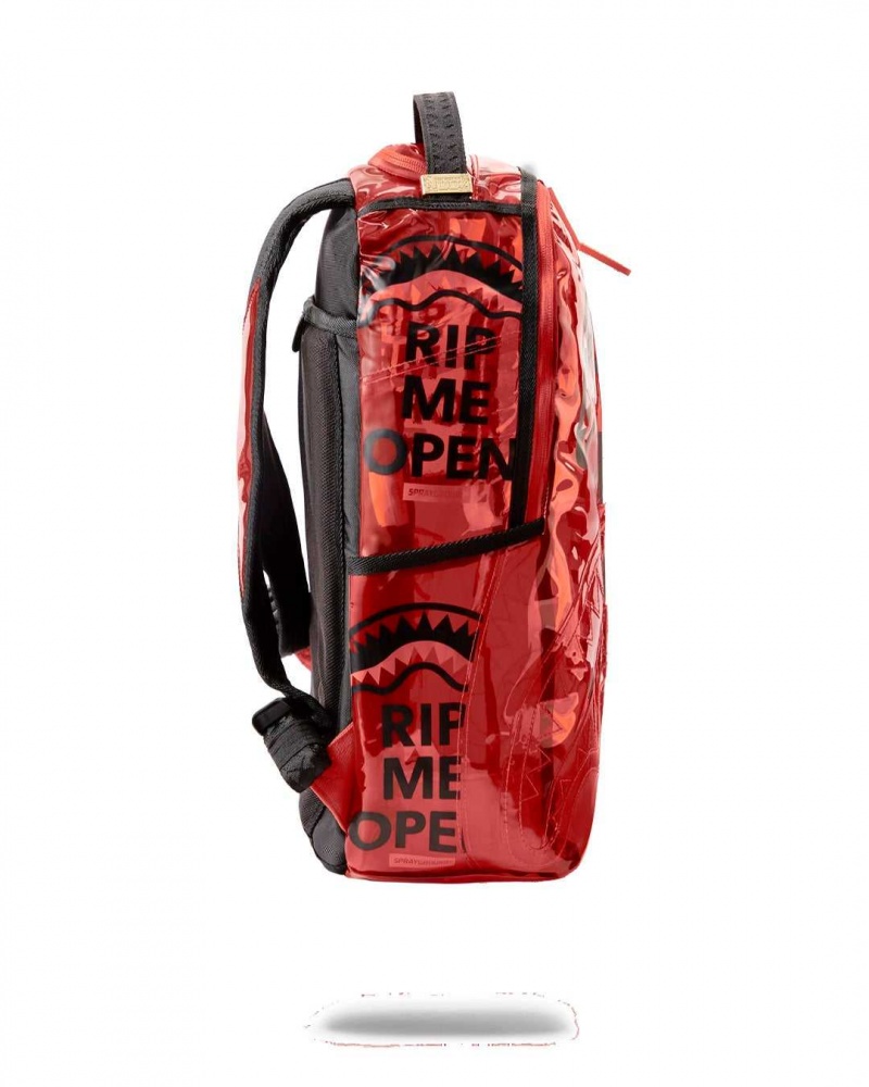 Sprayground Backpack RIP ME OPEN BACKPACK (TRANSPARENT) Red / Red | JQHUY5093