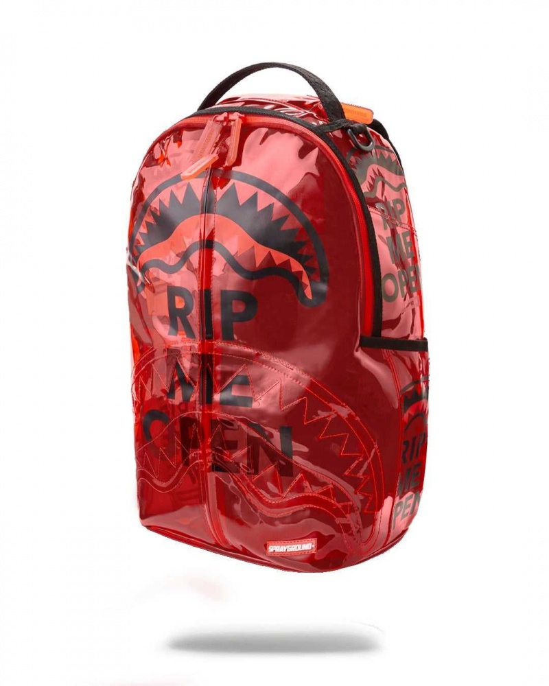 Sprayground Backpack RIP ME OPEN BACKPACK (TRANSPARENT) Red / Red | JQHUY5093