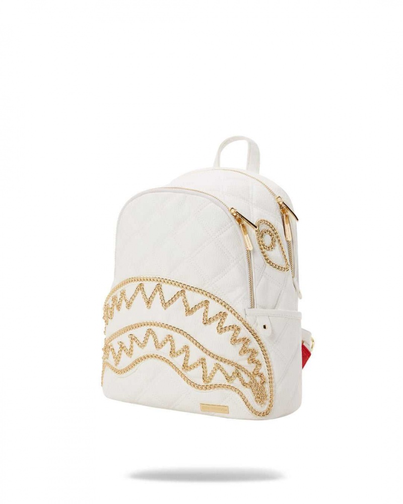 Sprayground Backpack RIVIERA SAVAGE White Gold White | LQNWM4095