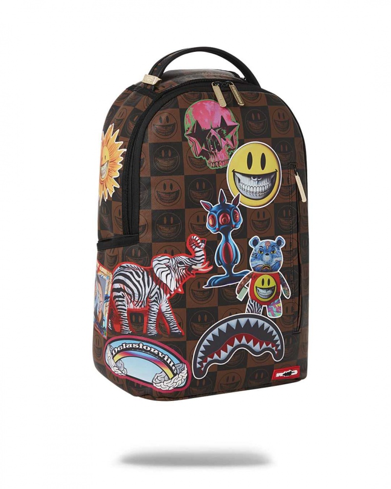 Sprayground Backpack RON ENGLISH GLOBALMOGUL BACKPACK Brown | IPZOH4826