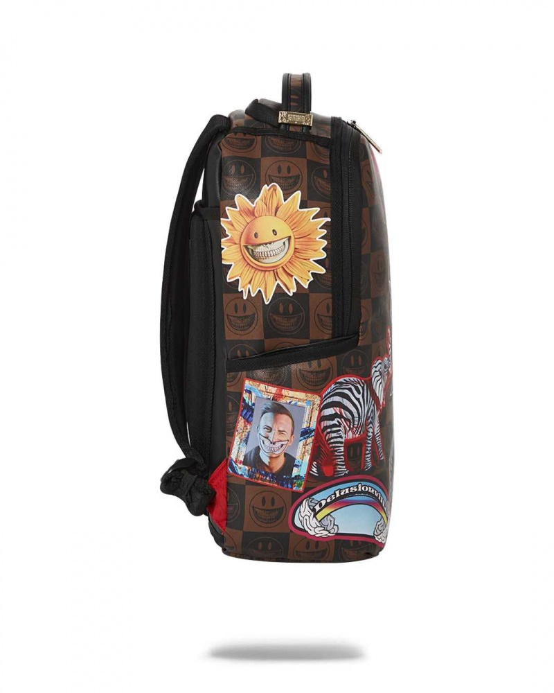 Sprayground Backpack RON ENGLISH GLOBALMOGUL BACKPACK Brown | IPZOH4826