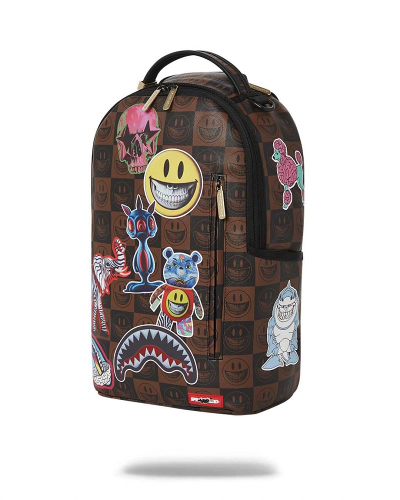 Sprayground Backpack RON ENGLISH GLOBALMOGUL BACKPACK Brown | IPZOH4826