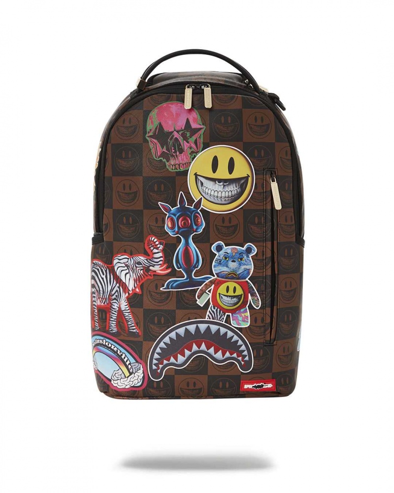 Sprayground Backpack RON ENGLISH GLOBALMOGUL BACKPACK Brown | IPZOH4826