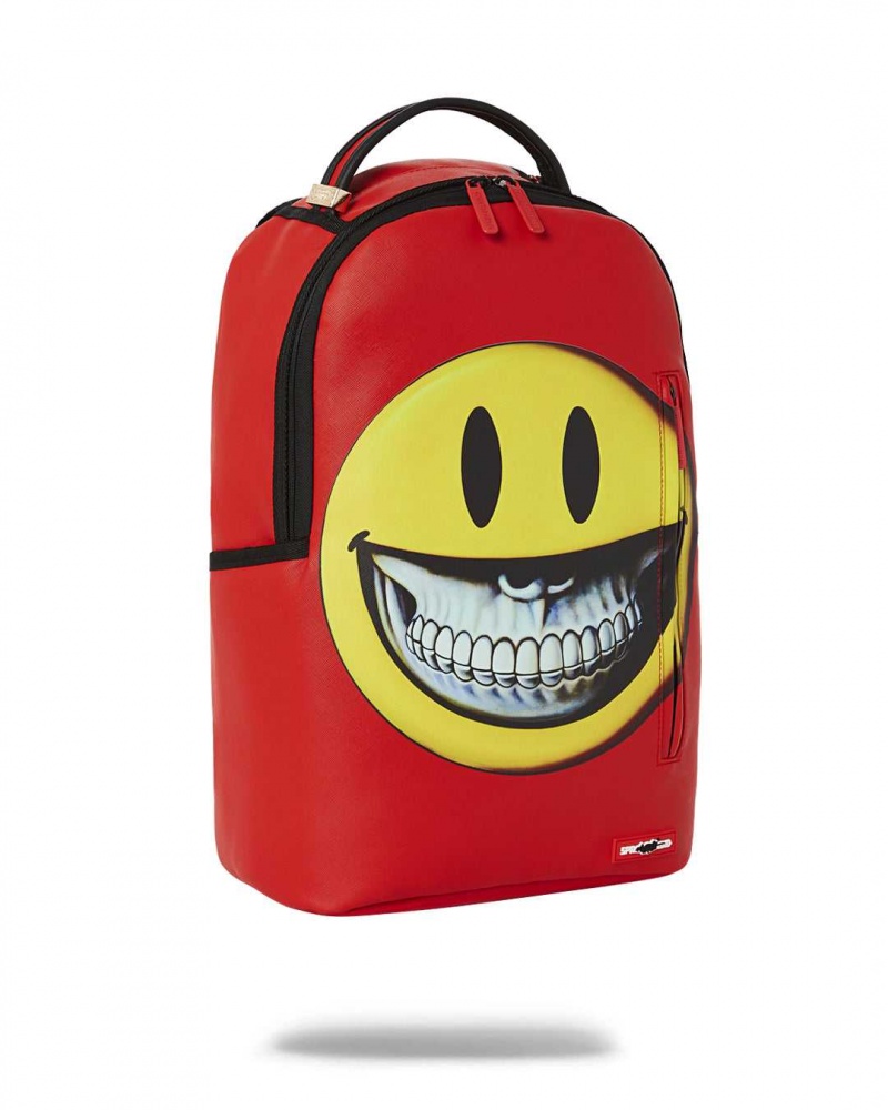 Sprayground Backpack RON ENGLISH SMILE BACKPACK Red | XHWUK5074