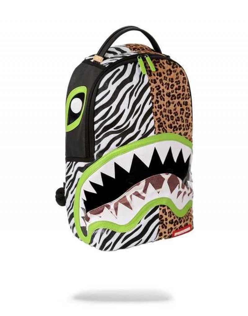 Sprayground Backpack SAFARI CUT White | YISER5869