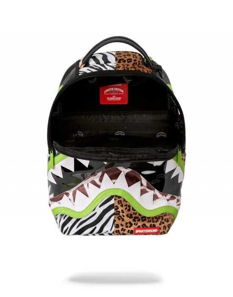 Sprayground Backpack SAFARI CUT White | YISER5869