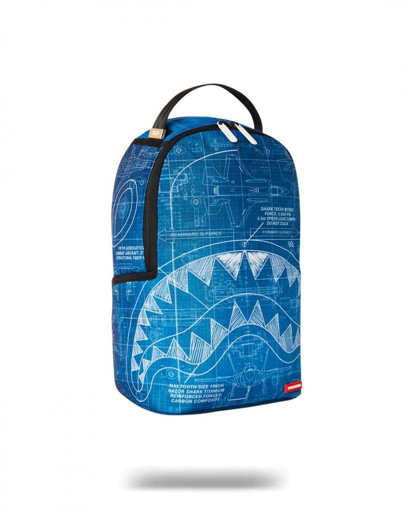 Sprayground Backpack SCHMATICS SHARK MINI BACKPACK Blue | ZVIAH3741