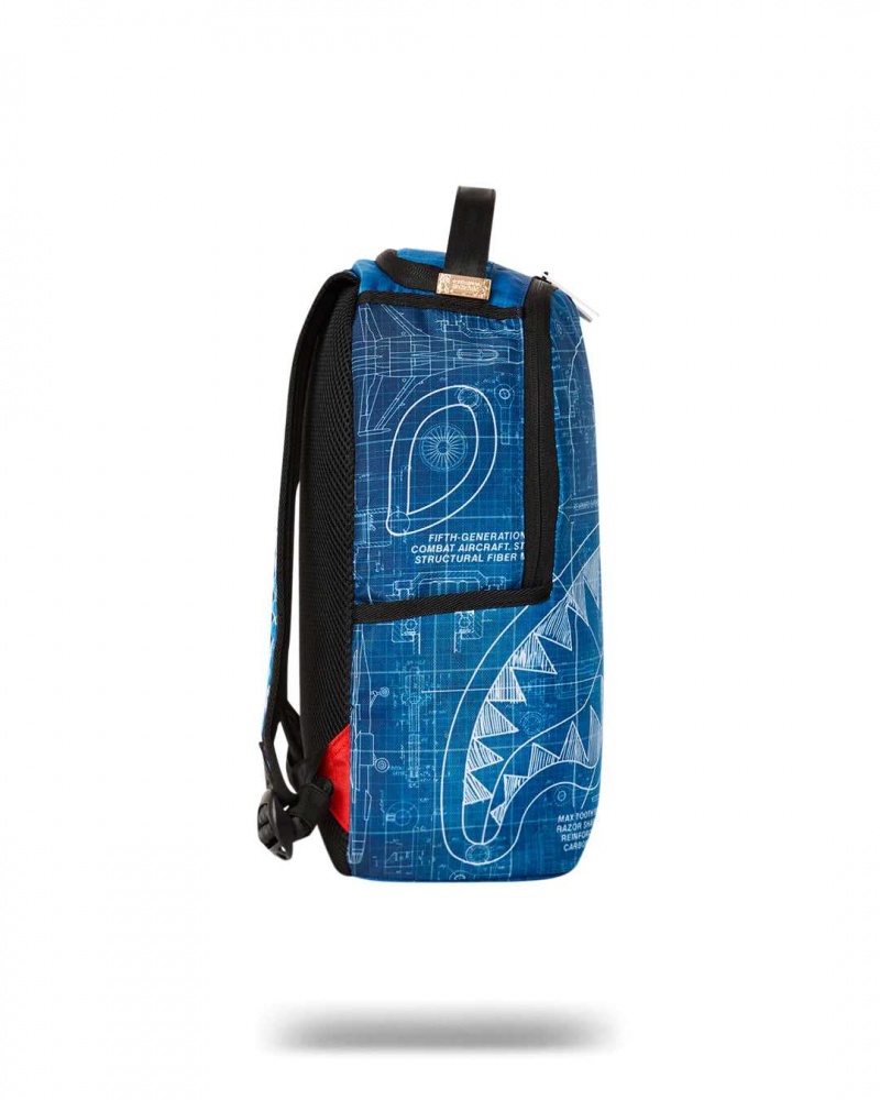 Sprayground Backpack SCHMATICS SHARK MINI BACKPACK Blue | ZVIAH3741