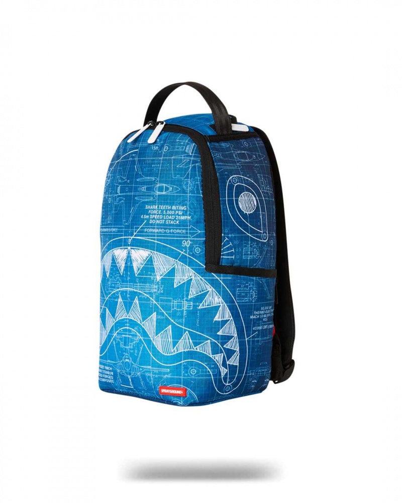 Sprayground Backpack SCHMATICS SHARK MINI BACKPACK Blue | ZVIAH3741