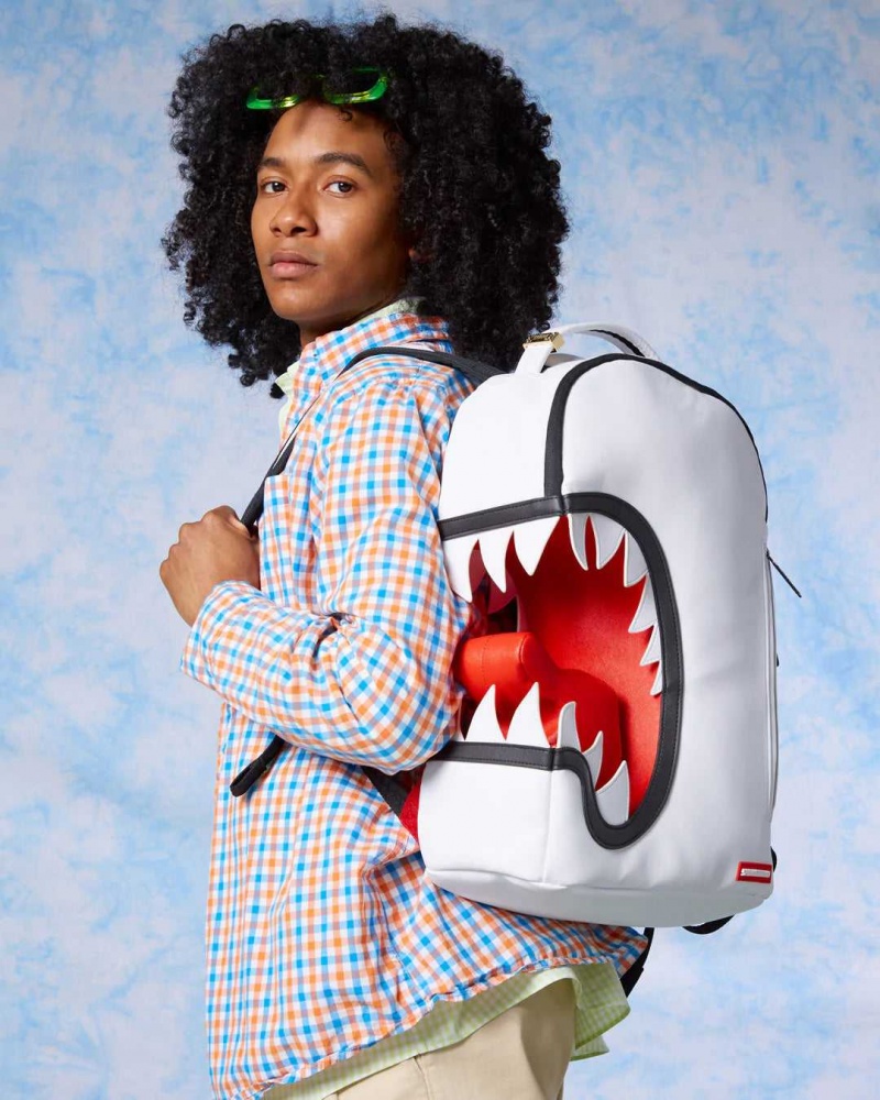 Sprayground Backpack SCREAM SHARK BACKPACK White | XHEKI1472