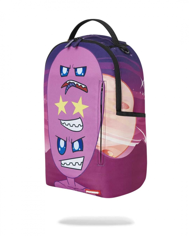 Sprayground Backpack SEEING TRIPLE ALIENS DLXSR BACKPACK Purple | PLQTN5739