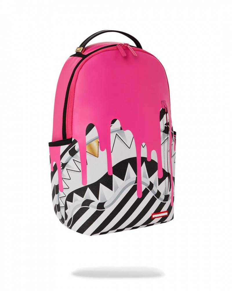 Sprayground Backpack SHARKMOUTH DRIPS DLXSVF BACKPACK Pink Fuchsia | PEAVN1289