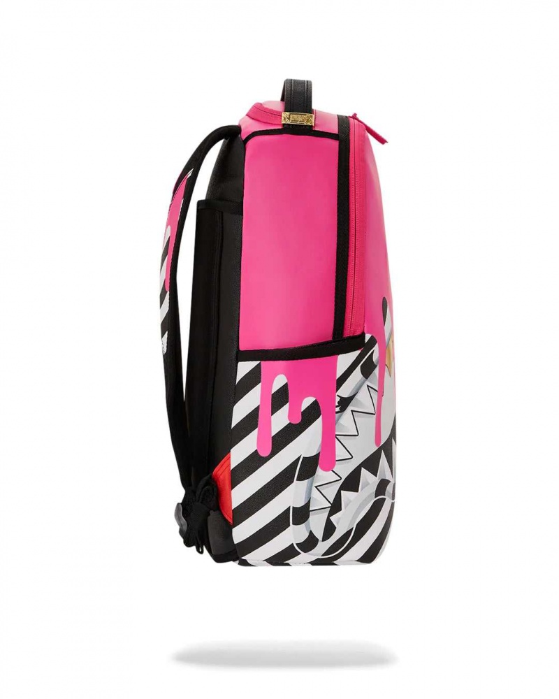 Sprayground Backpack SHARKMOUTH DRIPS DLXSVF BACKPACK Pink Fuchsia | PEAVN1289