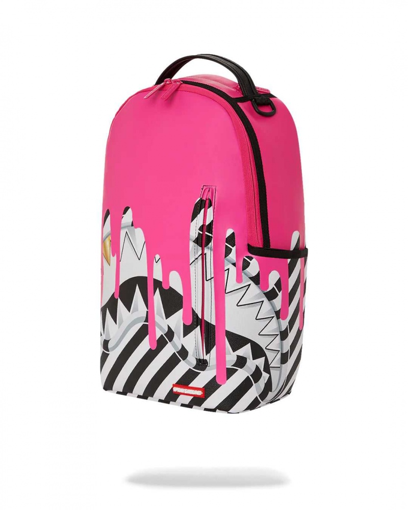 Sprayground Backpack SHARKMOUTH DRIPS DLXSVF BACKPACK Pink Fuchsia | PEAVN1289