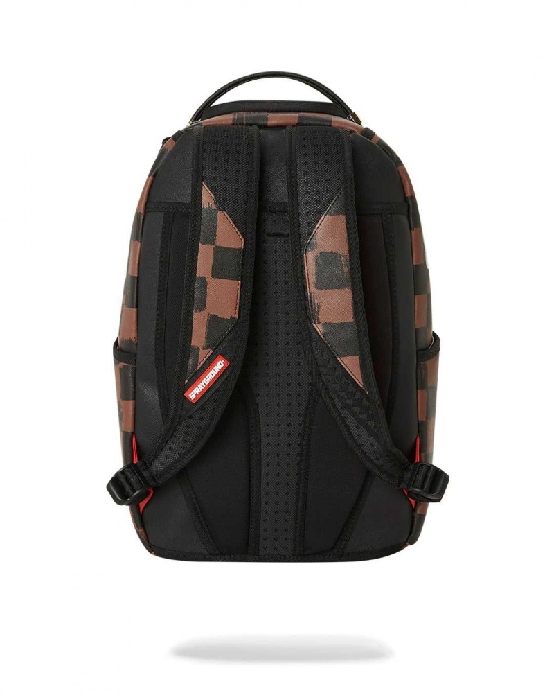 Sprayground Backpack SHARKS IN PARIS PAINTED DLXVF BACKPACK Brown | WUIYT2759