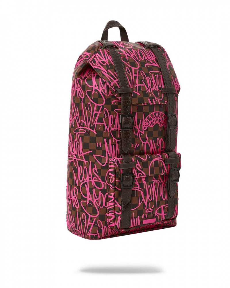 Sprayground Backpack SHARKS IN NEW YORK HILLS BACKPACK Fuchsia | EABUO5680