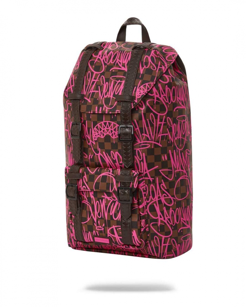 Sprayground Backpack SHARKS IN NEW YORK HILLS BACKPACK Fuchsia | EABUO5680