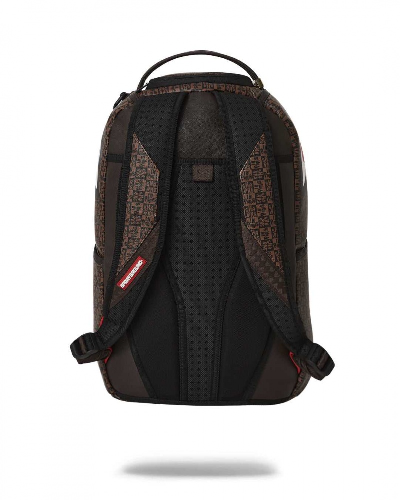 Sprayground Backpack SHARKS IN PARIS CHECK BACKPACK Brown | ATWMO3128