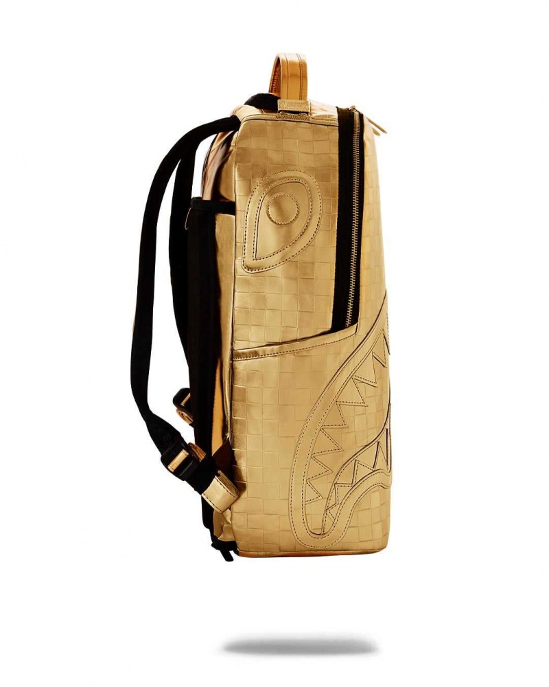 Sprayground Backpack SHARKS IN PARIS BACKPACK Gold | UIWCX8691