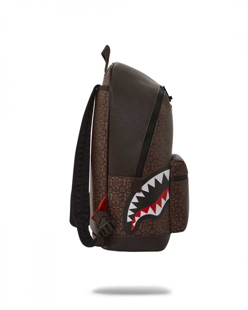 Sprayground Backpack SHARKS IN PARIS CHECK EMPERORER SIDE BACKPACK Brown | QTMBS0457