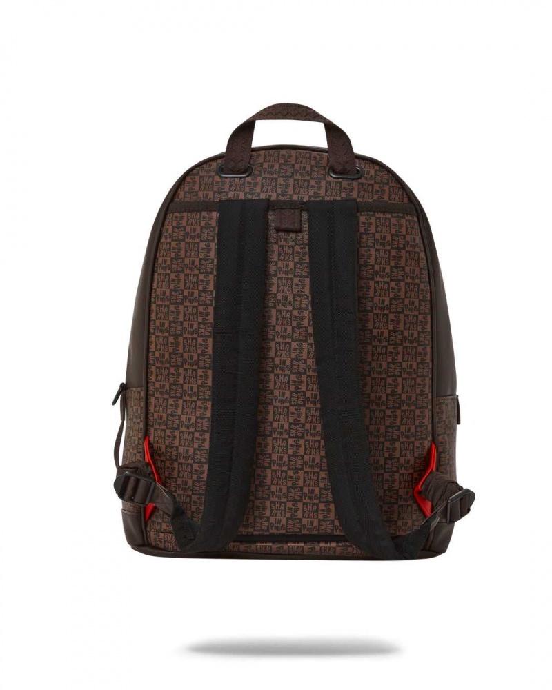 Sprayground Backpack SHARKS IN PARIS CHECK EMPERORER SIDE BACKPACK Brown | QTMBS0457