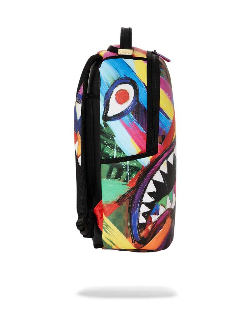 Sprayground Backpack SHARKS IN PAINT BACKPACK Purple | XGWDL4762