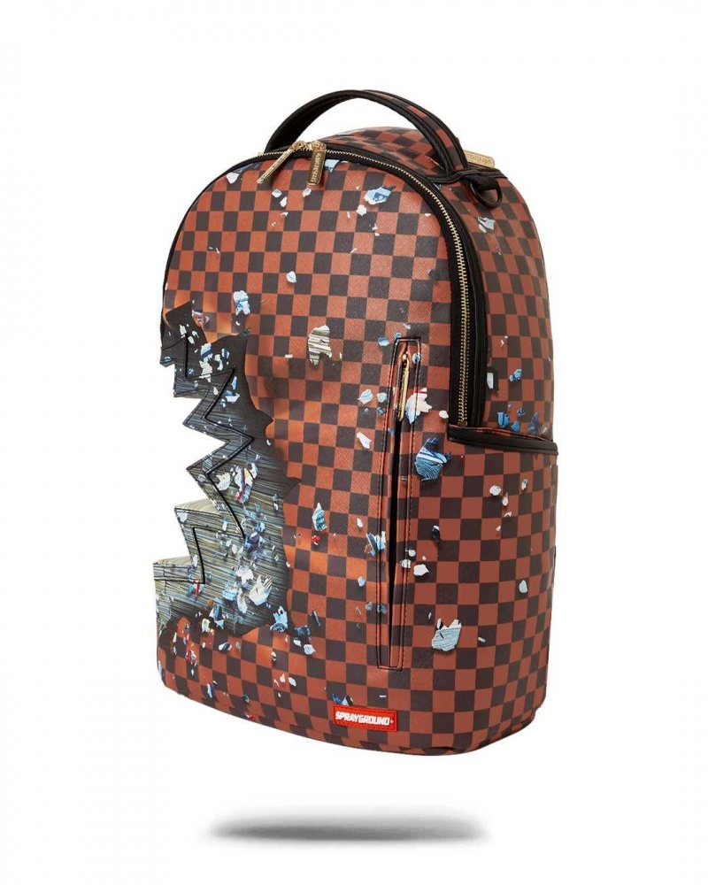 Sprayground Backpack SHARK BITE EXPLOSION BACKPACK Brown | LCETH2901