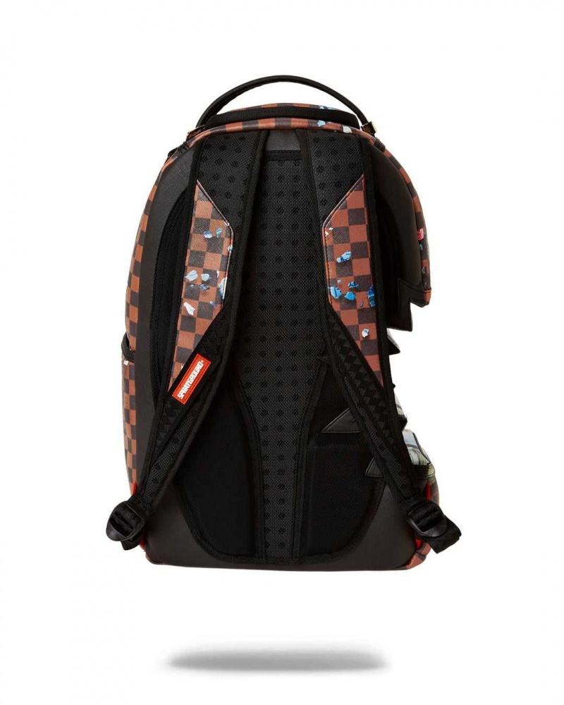 Sprayground Backpack SHARK BITE EXPLOSION BACKPACK Brown | LCETH2901