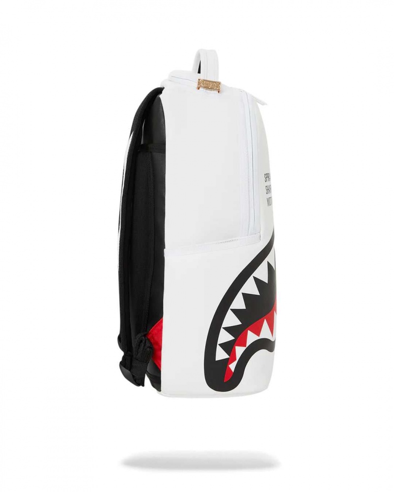 Sprayground Backpack SHARK CENTRAL 2.0 BACKPACK / White | RAIDW3205