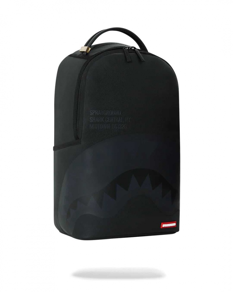 Sprayground Backpack SHARK CENTRAL: 2.0: ON DLXSV BACKPACK / Black | ZAOQH8359