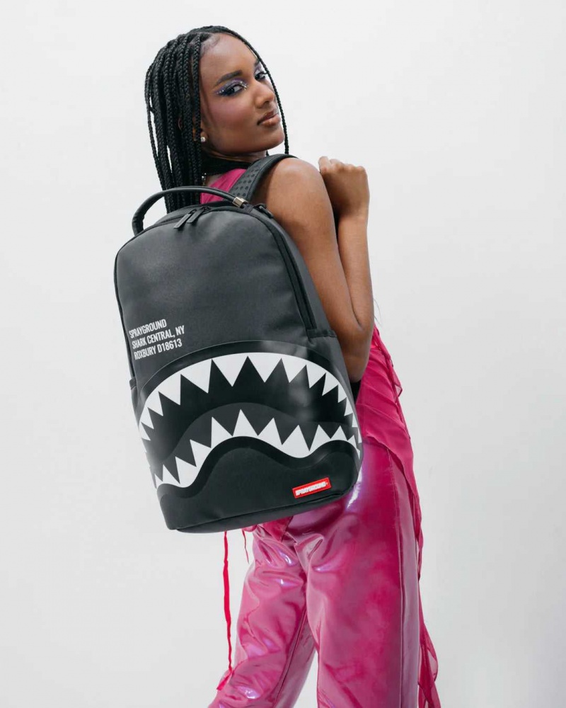 Sprayground Backpack SHARK CENTRAL 2.0 ON SP DLXSV BACKPACK / Black Grey Black | MQDBS7045