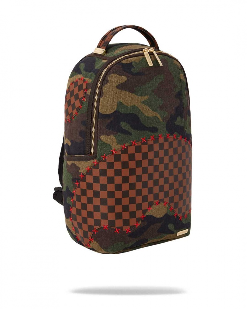 Sprayground Backpack SHARK SHAPE CHECK BACKPACK Green | QIVZM8534