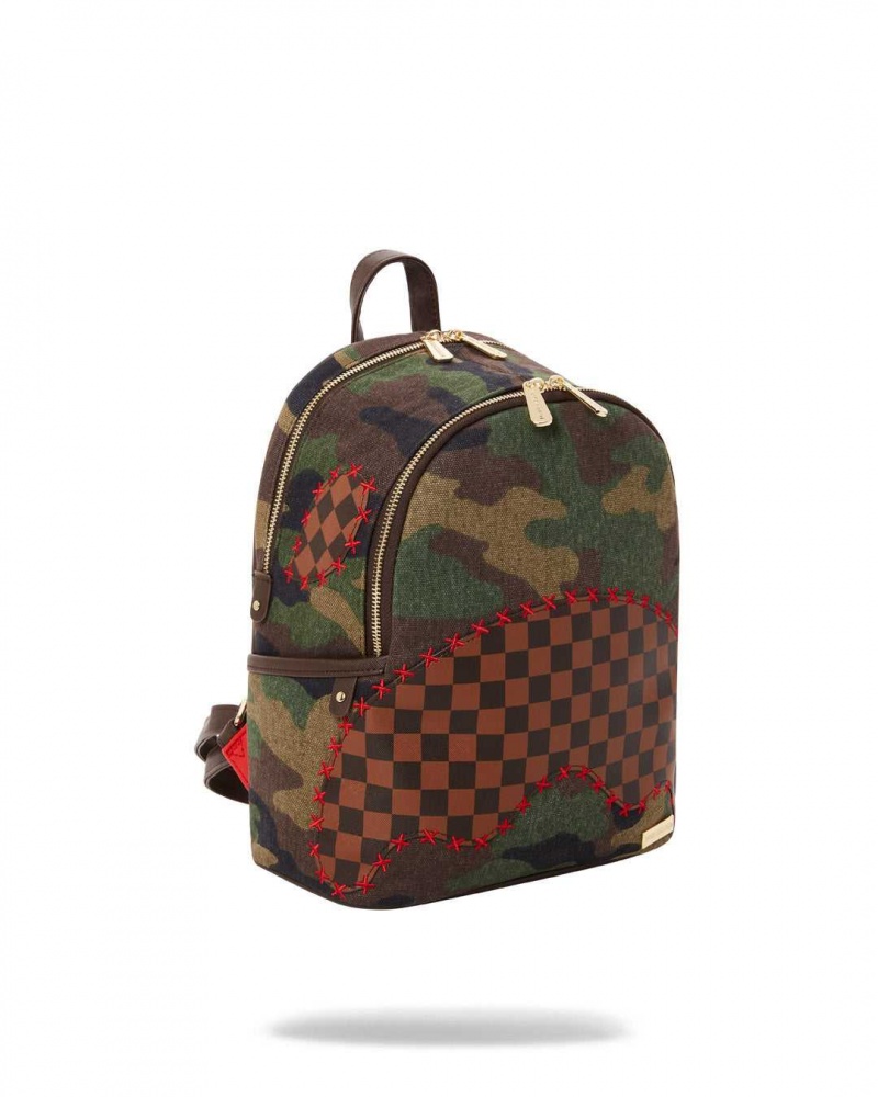 Sprayground Backpack SHARK SHAPE CHECK SAVAGE Green | UHDOW8026